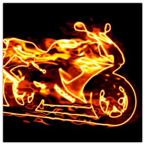 Horiace motorka - obraz (Obraz 30x30cm)