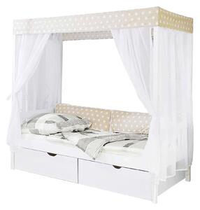 POSTEĽ S NEBESAMI, 90/200 cm biela, béžová MID.YOU - Postele, Online Only