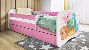 POSTEĽ PRE DETI A MLÁDEŽ 80/160 cm, biela, pink MID.YOU - Detské izby, Online Only