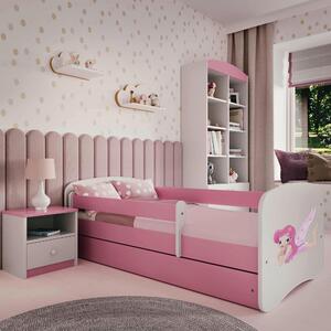 POSTEĽ PRE DETI A MLÁDEŽ 80/160 cm, biela, pink MID.YOU - Detské izby, Online Only