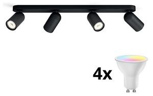 Philips - LED RGBW stmievateľné bodové svietidlo 4xGU10/4,8W/230V3000K čierna + DO
