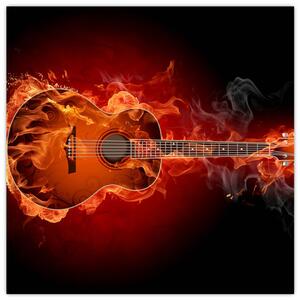 Obraz horiace gitara (Obraz 30x30cm)