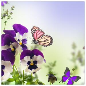 Abstraktný obraz motýľov (Obraz 30x30cm)