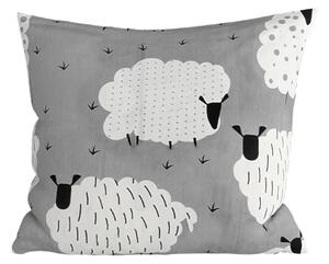 Polybavlnená obliečka na vankúš WHITE SHEEPS 45x45 cm, sivá