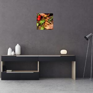 Mäso na gril - obraz (Obraz 30x30cm)