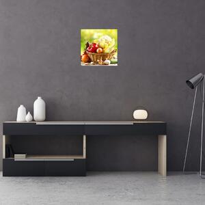 Kôš so zeleninou - obraz (Obraz 30x30cm)