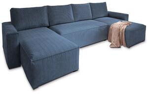 Tmavomodrá sedacia súprava do U SMART COSARO 295x140 cm