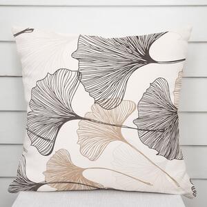 Biante Bavlnená obliečka na vankúš Sandra SA-411 Hnedé Ginkgo listy na bielom 50 x 60 cm