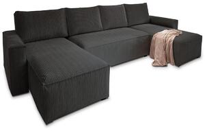 Čierna sedacia súprava do U SMART COSARO 295x140 cm
