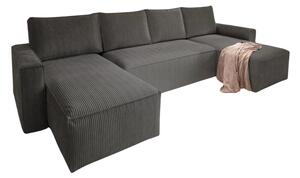 Tmavo sivá sedacia súprava do U SMART COSARO 295x140 cm
