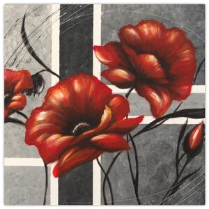 Abstraktný obraz kvetín (Obraz 30x30cm)