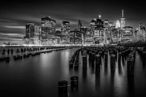 Fotografia Manhattan Skyline at Sunset | Monochrome, Melanie Viola, (40 x 26.7 cm)