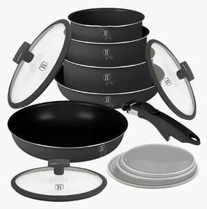 Nepriľnavá hliníková súprava riadu Anthracite, 12 ks