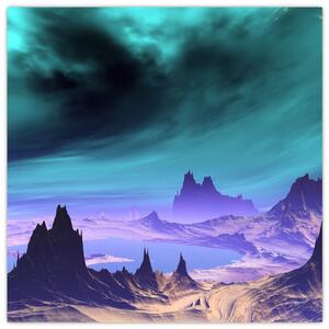 Abstraktný obraz hôr (Obraz 30x30cm)