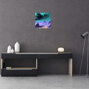 Abstraktný obraz hôr (Obraz 30x30cm)