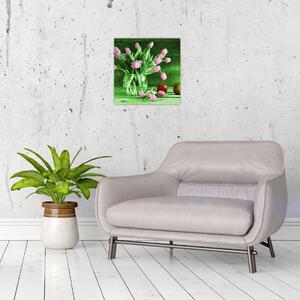 Tulipány vo váze, obraz na stenu (Obraz 30x30cm)