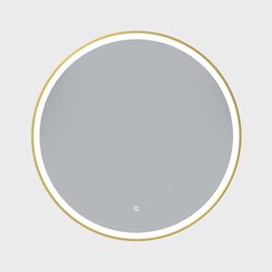 Erga Olivia, okrúhle LED zrkadlo 90cm, zlatý kovový rám, 2070 lm, 6500K, predné osvetlenie, ERG-V01-202-9090-GD