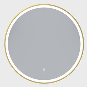 Erga Olivia, okrúhle LED zrkadlo 80cm, zlatý kovový rám, 1840 lm, 6500K, predné osvetlenie, ERG-V01-202-8080-GD