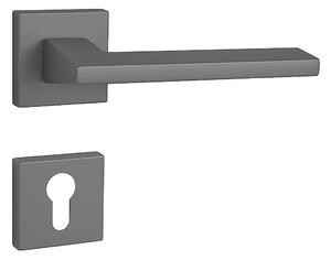 Dverové kovanie MP FO - LORENA - HR (BS - Čierna matná), kľučka-kľučka, Bez spodnej rozety, MP BS (čierna mat)