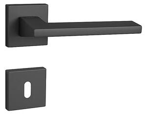 Dverové kovanie MP FO - LORENA - HR (BS - Čierna matná), kľučka-kľučka, Otvor na cylidrickou vložku, MP BS (čierna mat)
