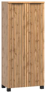STREDNE VYSOKÁ SKRINKA, čierna, dub wotan, 60/130/35 cm Held - Kúpeľňové skrinky, Online Only