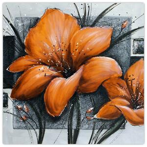 Obraz oranžovej kvety (Obraz 30x30cm)