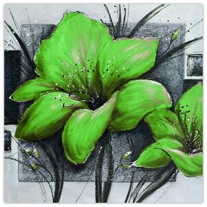 Obraz zelené kvety (Obraz 30x30cm)