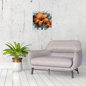 Obraz oranžovej kvety (Obraz 30x30cm)