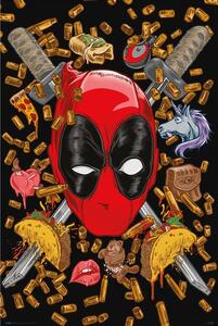 Plagát, Obraz - Deadpool - Bullets and Chimichangas, (61 x 91.5 cm)
