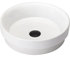 CERANO - Umývadlo keramické Sonora - polozápustné a na dosku - biela lesklá - ⌀ 40 cm