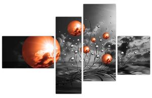 Abstraktné obrazy - oranžové gule (Obraz 110x70cm)