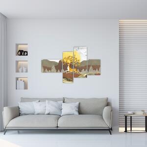 Abstraktný obraz - strom (Obraz 110x70cm)