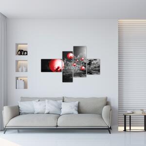 Abstraktný obraz - červené gule (Obraz 110x70cm)