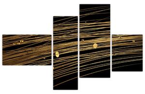 Abstraktný obraz zlatých vlákien (Obraz 110x70cm)