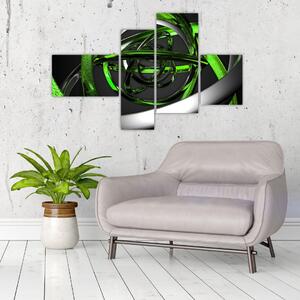 Zelená a sivá - moderný obraz do bytu (Obraz 110x70cm)