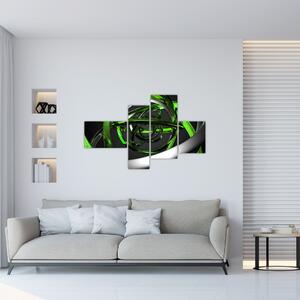 Zelená a sivá - moderný obraz do bytu (Obraz 110x70cm)