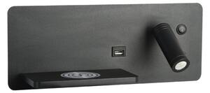 Immax 08288L-LED Nástenné sviet. s pol., USB a bezdr. nab. LED/3W/230V + LED/3W