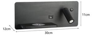 Immax 08288L-LED Nástenné sviet. s pol., USB a bezdr. nab. LED/3W/230V + LED/3W