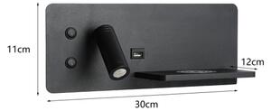 Immax 08287L-LED Nástenné sviet. s pol., USB a bezdr. nab. LED/3W/230V + LED/3W