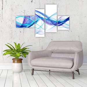 Obraz: abstraktné modrá vlna (Obraz 110x70cm)