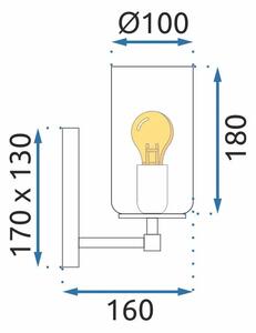 Toolight - Nástenná lampa Amico - chróm - APP1223-1W
