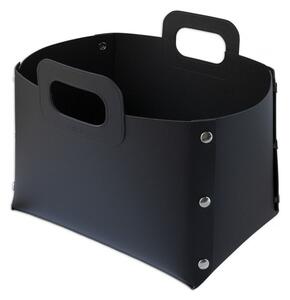Miiko Design Úložný kôš Kätkö , koža / čierny