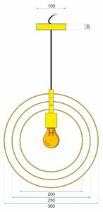 Toolight - Závesná stropná lampa Itinerario - zlatá - APP286-1CP