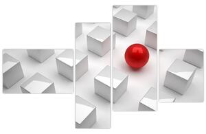 Obraz červené gule medzi kockami (Obraz 110x70cm)