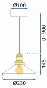Toolight - Závesná stropná lampa Nastro - biela/zlatá - APP1172-1CP