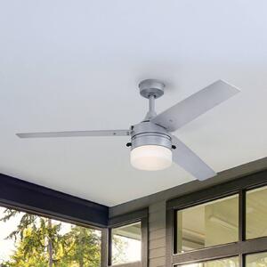 Ventilátor Westinghouse, svetlo 7316540, strieborná farba/čierna, Chrómová / strieborná, Obývacia izba / jedáleň, Plast, Moderný