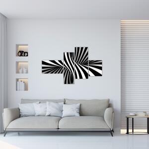 Čiernobiely abstraktný obraz (Obraz 110x70cm)