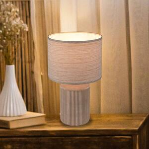 Stolová lampa Ino, hnedá, keramika, textil, E27, Hnedá / hrdzavá, Obývacia izba / jedáleň, Keramický, Stojacie svietidlo