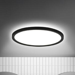 Stropné LED svetlo Move Sensor, čierne, Ø 29 cm, IP44, 4000K, Čierna, Chodba, Plast, Závesné svietidlo
