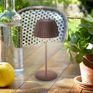 Stolová LED lampa na batérie Brilo unplugged Riffle, 20 cm, umbrasand, Hnedá / hrdzavá, Obývacia izba / jedáleň, kov, Stojacie svietidlo